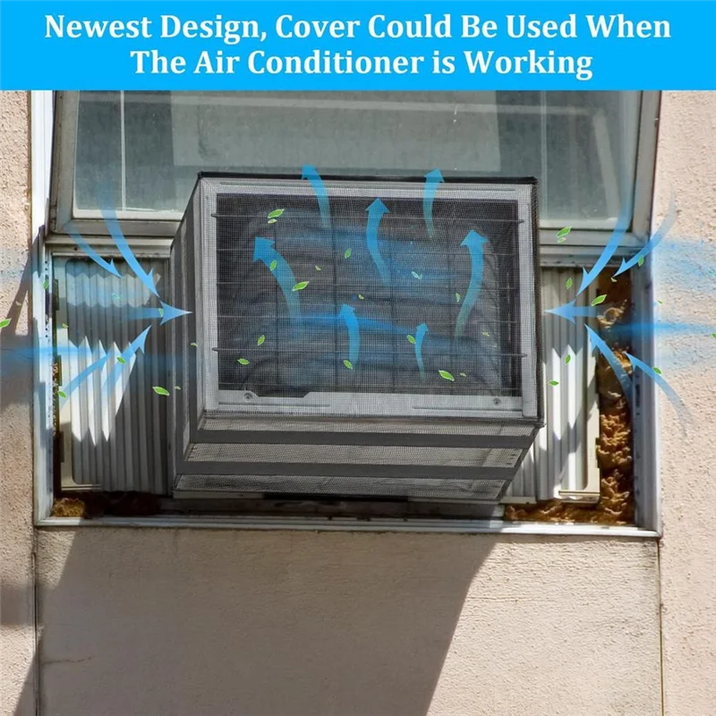 AAAN-Mesh Air Conditioner Cover,22X15.7X16.5Inch Ventilated Window Air Conditioner Mesh Cover For Outside AC Unit Protection