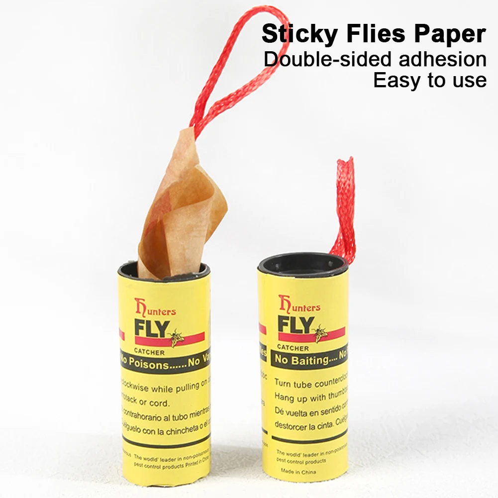 4-120Pcs Fly Sticky Paper Strip Strong Glue Double Sided Flies Paper Strips Flying Insect Bug Mosquitos Catcher Roll Tape