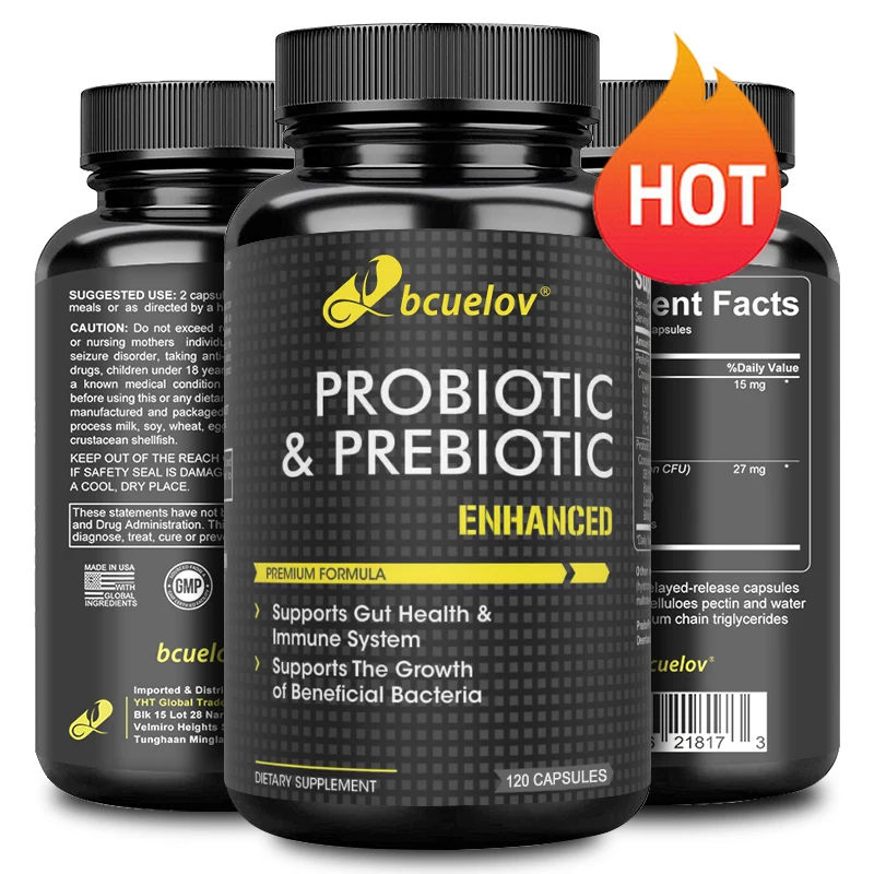 Prebiotics Probiotics - for Adults, Women & Men, Probiotics Acidophilus, Immune Digestive Health, Non-GMO Gluten-Free Dairy-Free