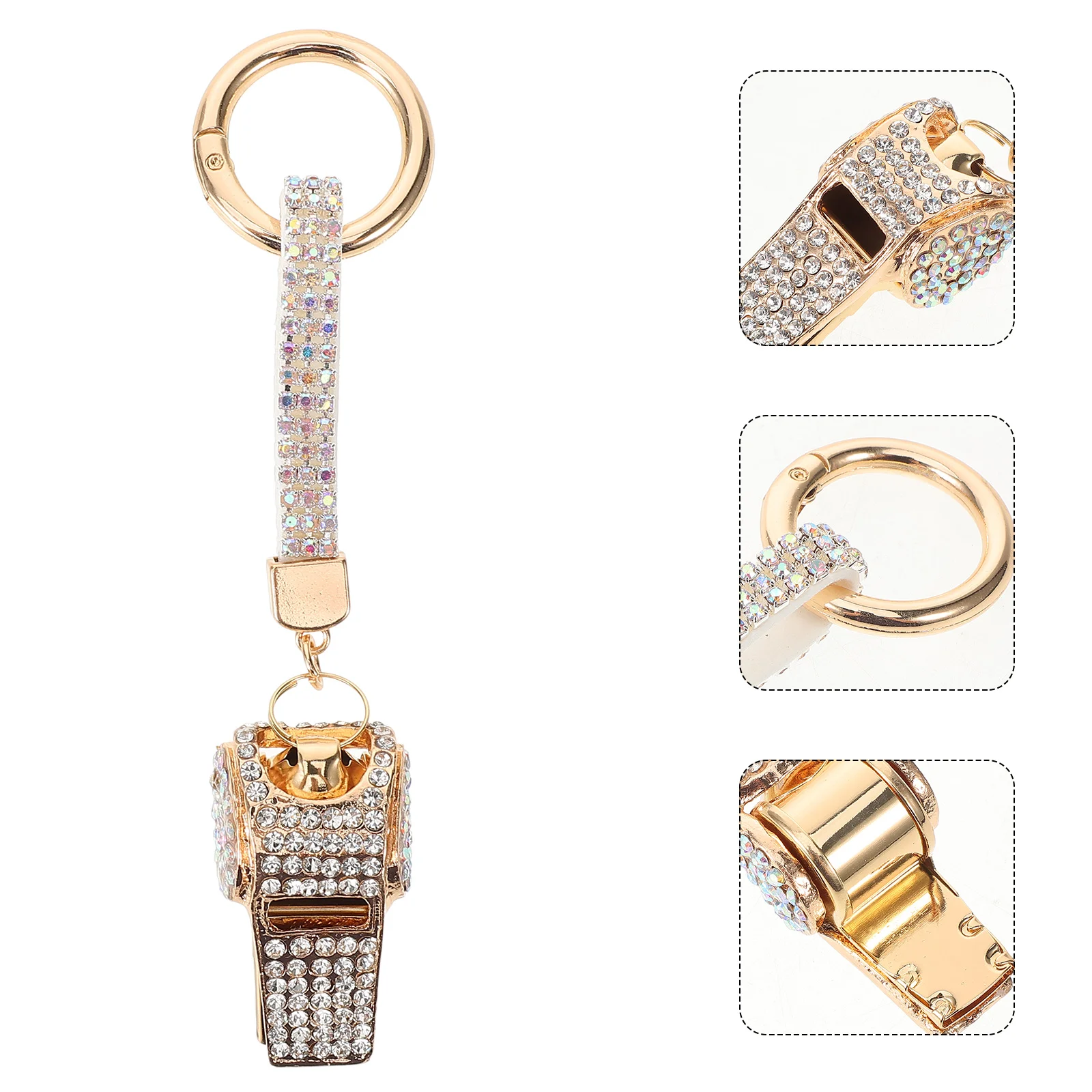 

Diamond Whistle Keychain Rings Wallet Whistles with Chains Women for Car Keys Bags Pendant Alloy Backpack Miss Accessories