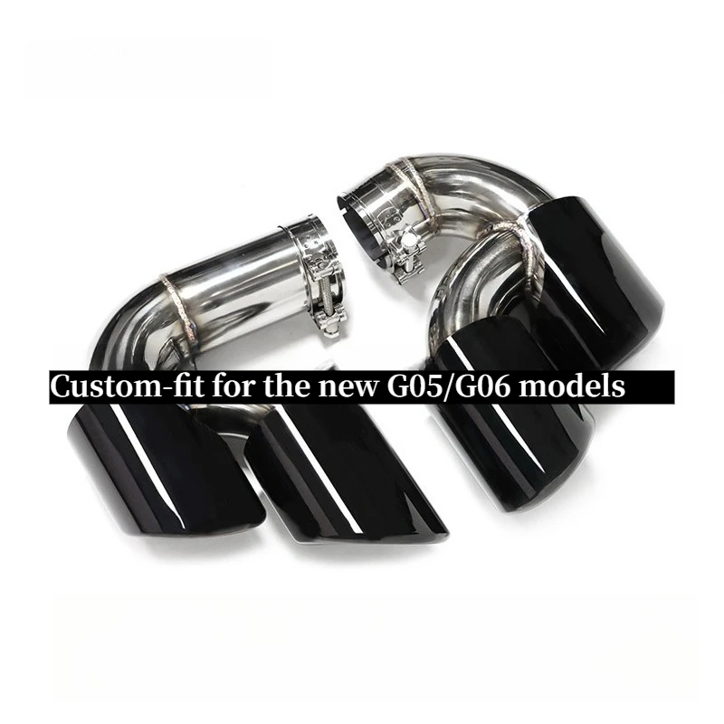 Stainless Steel Black Exhaust Tail Tips 4 Outlet Muffler Mod Parts Fit for X5 G05 X6 G06 Car Exhaust Pipe