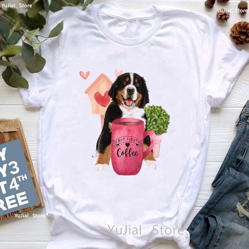 

Bernese Mountain Dog Graphic Print T Shirt Girls My Big Brother Donet Tshirt Women Harajuku Kawaii Clothes Female T-Shirt