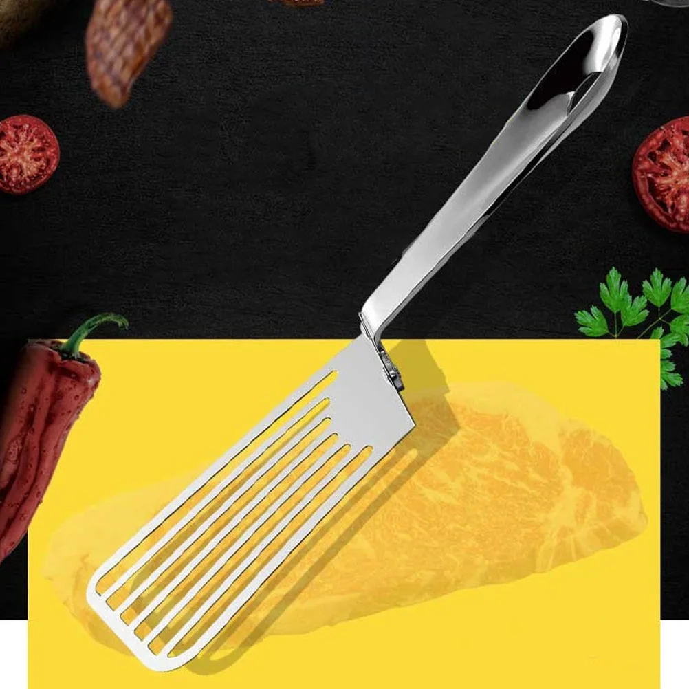 

1pc Stainless Steel Fish Spatula Silver Fine Workmanship Easy Clean Kitchen Tool For Home Restaurant Hotel Use Cooking Utensil
