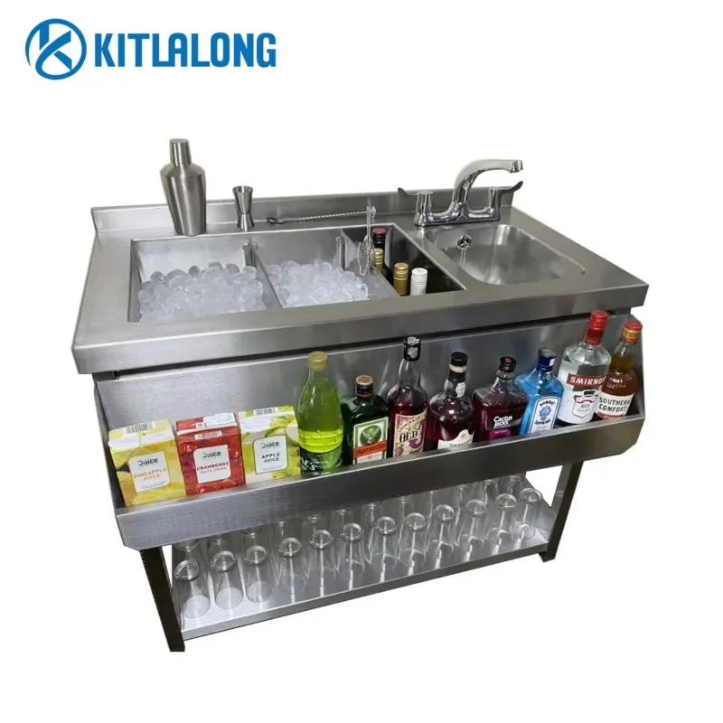 for Kittralon Stainless Steel Cocktail Bar Station Compact High American Standard Bar Equipment Bartender Tool Set Home Party
