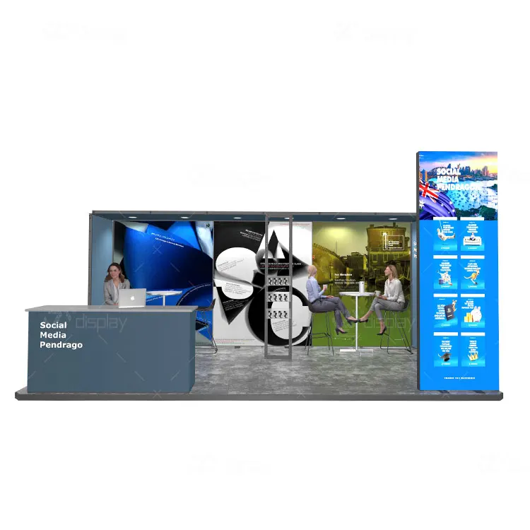 2023 Neuankömmling 6x6 20x20 Modular Custom Free Flooring Advertising Messe Booth