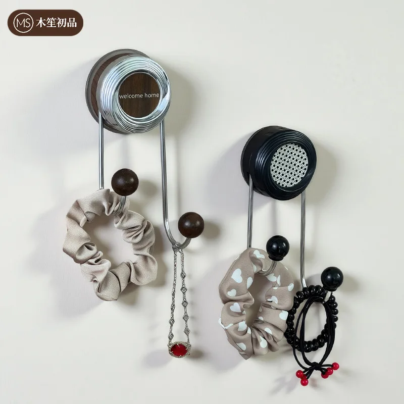 Wood-grain Imitation Suction Cup Hook, No Need For Drilling, Strong Double-head Door Hanging Hook, Bathroom Bathroom Wall Hook