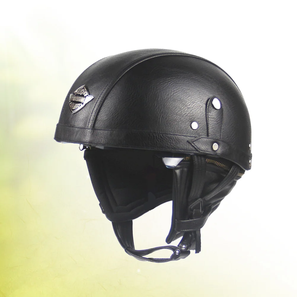 خمر نصف بو خفيفة الوزن قوية ركوب الخيل في الهواء الطلق السلامة الأسود دراجة نارية سكوتر الرجعية الكلاسيكية دائم #2