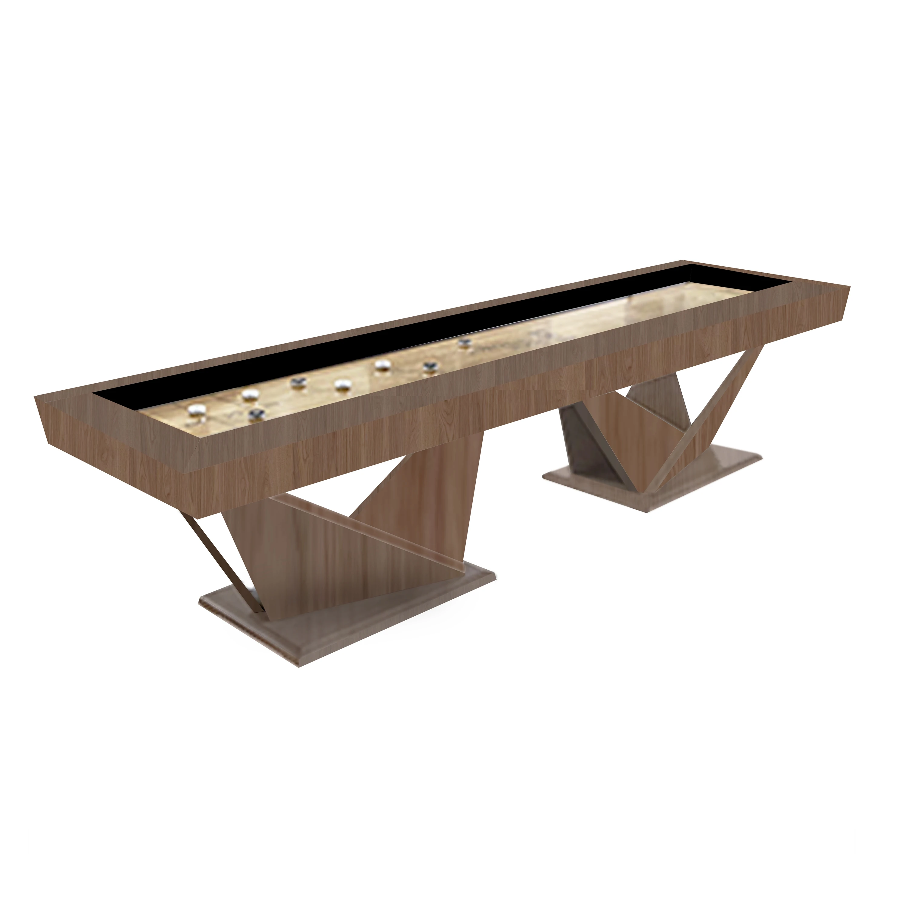 تخصيص الراقية كريستال زجاج Shuffleboard الجدول 9ft/12ft/14ft/16ft خشب متين طاولة رياضية داخلية مع جديلة الملحقات