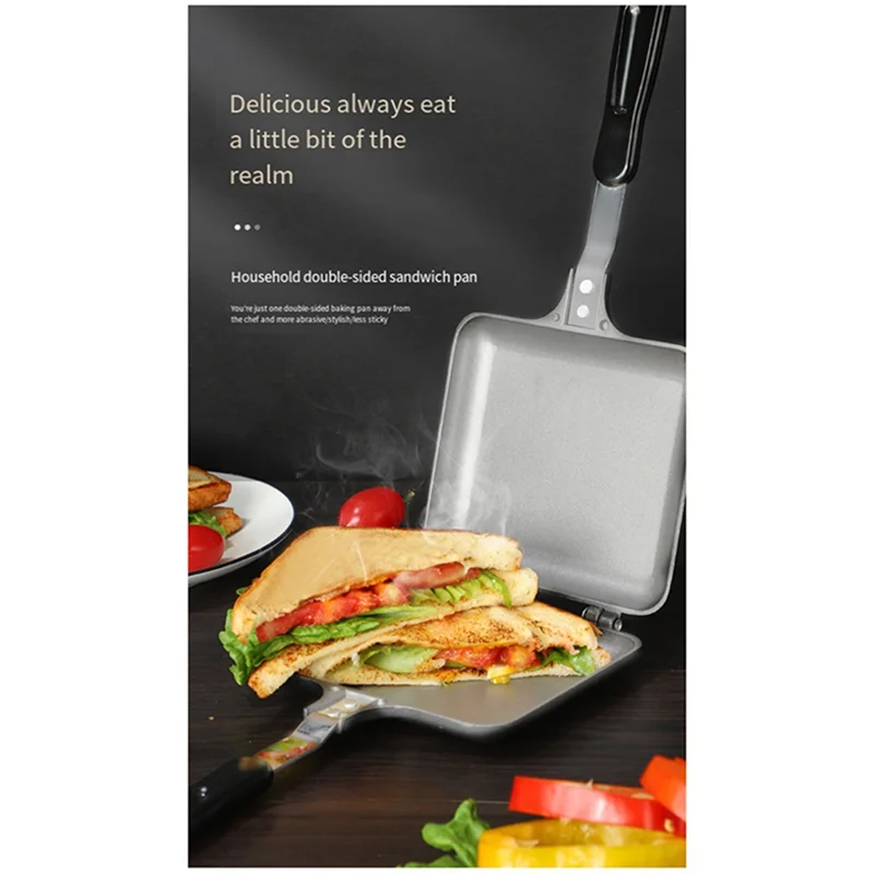 

AY03-Double-Sided Sandwich Pan Non-Stick Foldable Grill Frying Pan For Bread Toast Breakfast Machine Kitchen Supplies