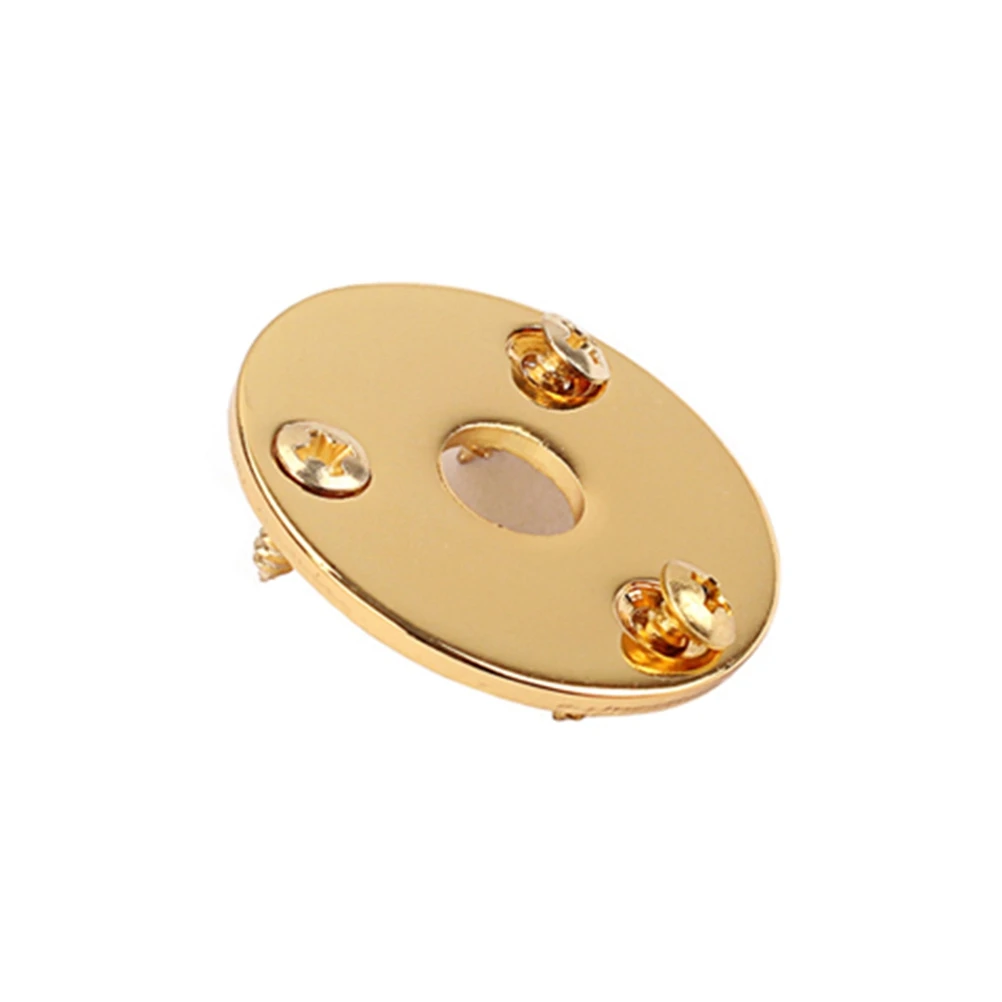 

Cat Eye Socket Guitar and Bass Jack Replacement Input Plate Round Electric Screws Gold