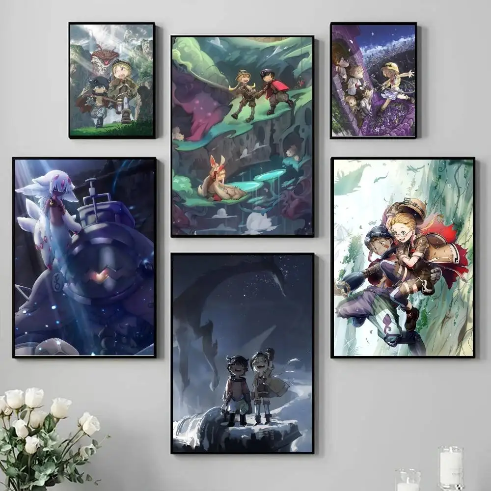 Classic Anime M-Made in Abyss Manga Poster Self-adhesive Art Waterproof Paper Sticker Coffee House Bar Room Wall Decor