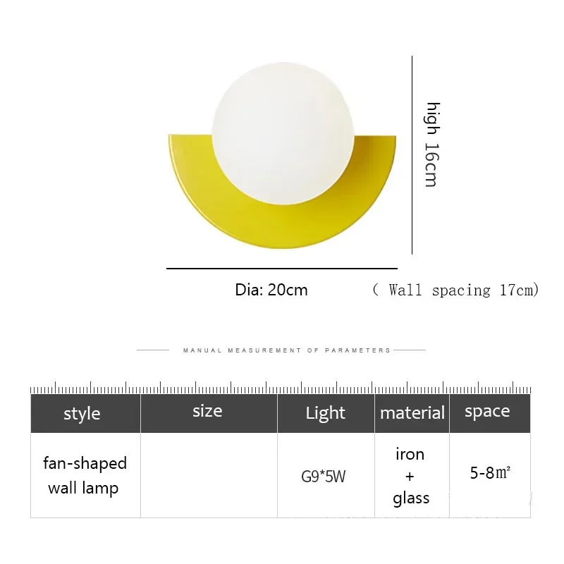 Imagem -06 - Moderno g9 em Forma de Ventilador Lâmpada de Parede Macaron Colorido Luz da Noite Minimalismo Interior Decoração para Casa Luminária Quarto Luzes de Cabeceira