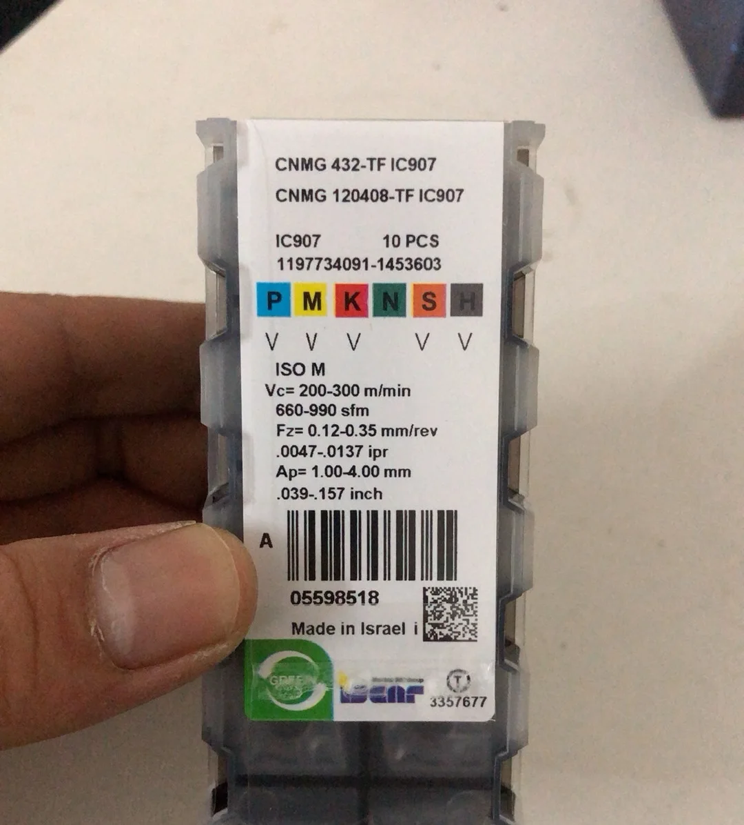 

Hard alloy cutting blades CNMG120404-TF IC907