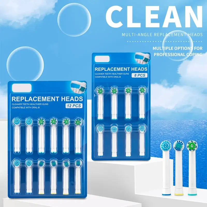 

8pcs Replacement Brush Heads For Oral-B Electric Toothbrush Advance Power/Vitality Precision Clean/Pro Health/Triumph/3D Excel