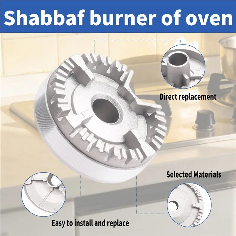 A67P-Universal Burner Crown Flame Cap Oven Cooker Hob Gas For CDA,Flame Burner Cap Crown Fits All Between Sizes