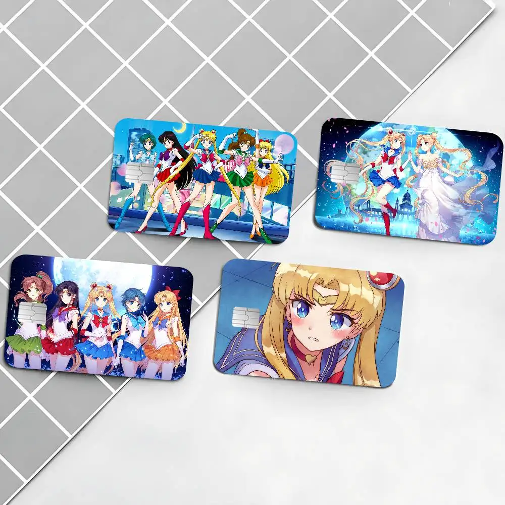 Anime Sailor Moon Cartoon Credit Card Skin Stickers for Bank Card Bus Metro Card Sticker Waterproof Women Gift