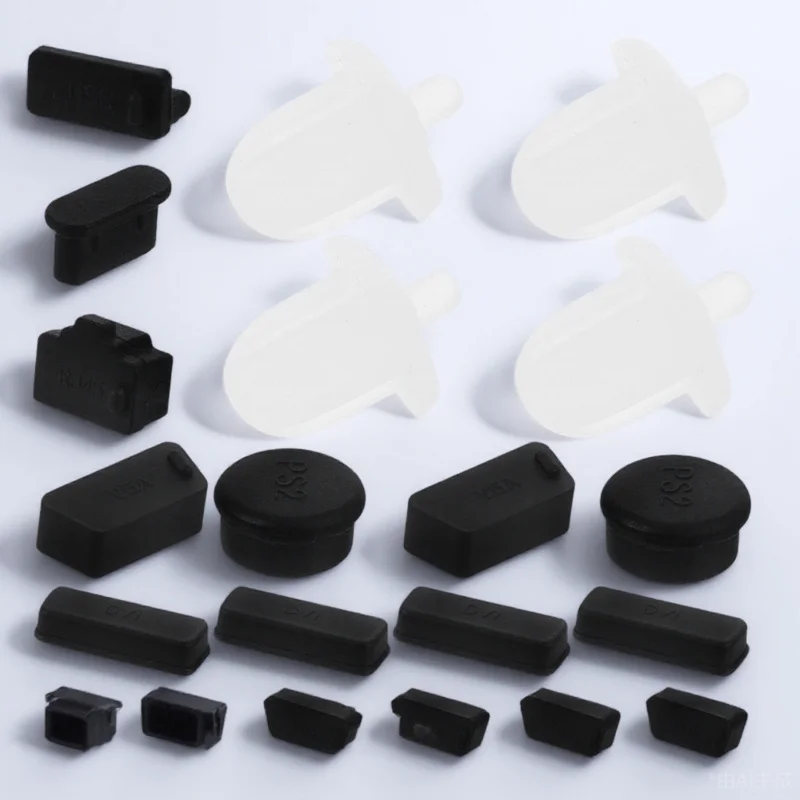 

24Pcs Computer Port Cover Protector Stopper for Desktop DIY Pc Dust Moisture Resistant Cover Plug Protector Stopper