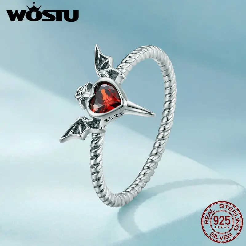 Women's 925 Silver Punk Bat Wing Ring, Edgy