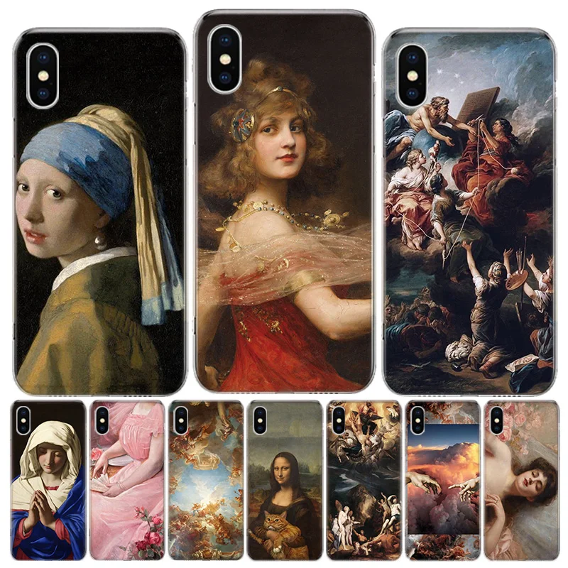 Famous painting Adorable Clear Case For iPhone 11 13 14 Pro 15 Pro Max 12 Mini 16 XR X XS Max 7 8 Plus Funda Clear So