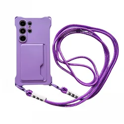 Crossbody Strap Case For Samsung Galaxy S24 Ultra S22 S23 Plus S23 FE A15 Shockproof Wallet Card Slot Necklace Lanyard Bag Cover