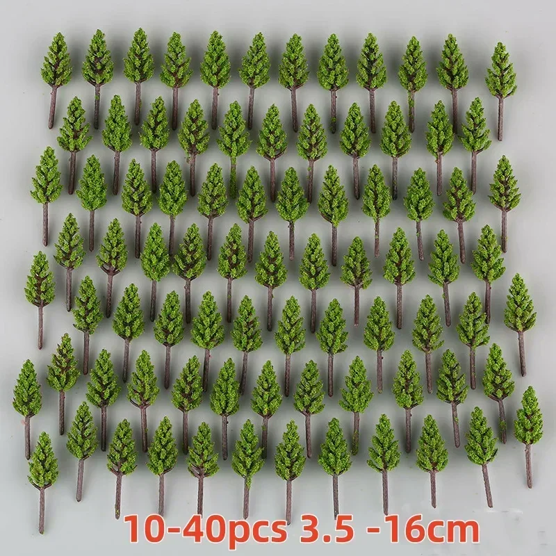 40-10pcs Model Trees 3D Landscape Artificial Miniature Tree Scenery Decoration Model Willow Trees Layout Train Railway 3.5-15cm