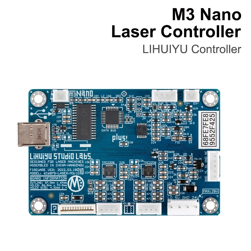 LIHUIYU M3 Nano Laser Controller Mother บอร์ดหลัก + แผงควบคุม + Dongle B ระบบแกะสลักเครื่องตัด DIY 3020 3040 K40