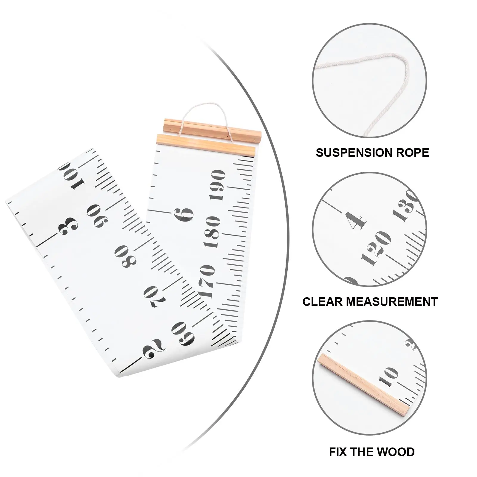 

Height Ruler Growth Chart Kids Decorative Wall Stickers Solid Wood Frame Baby Measuring Tool Nursery Room Accessories Child