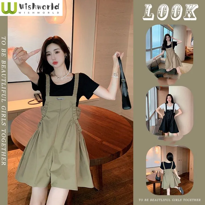 

Fashionable and Age-reducing Women's Suit 2023 Spring and Summer New Loose Straight Waistband Pants Two-piece Set