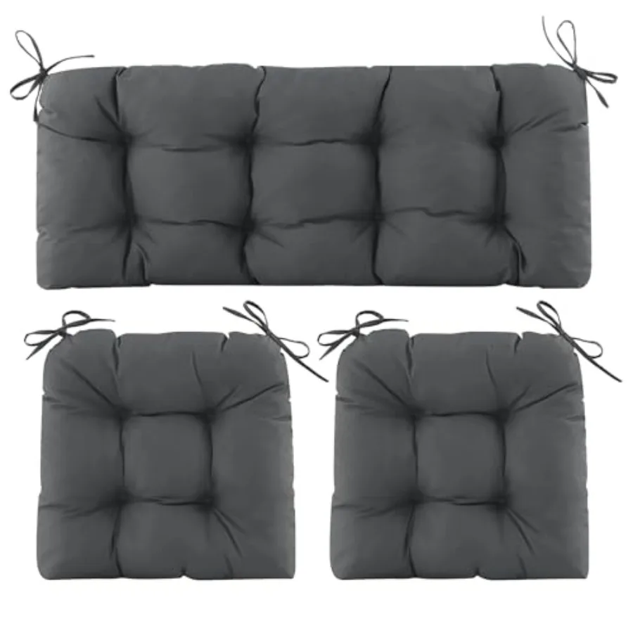 Wicker Chair Cushions of 3 Pieces Waterproof Cushions for Patio Furniture Tufted Wicker Outdoor Furniture Cushions 1 Patio Love