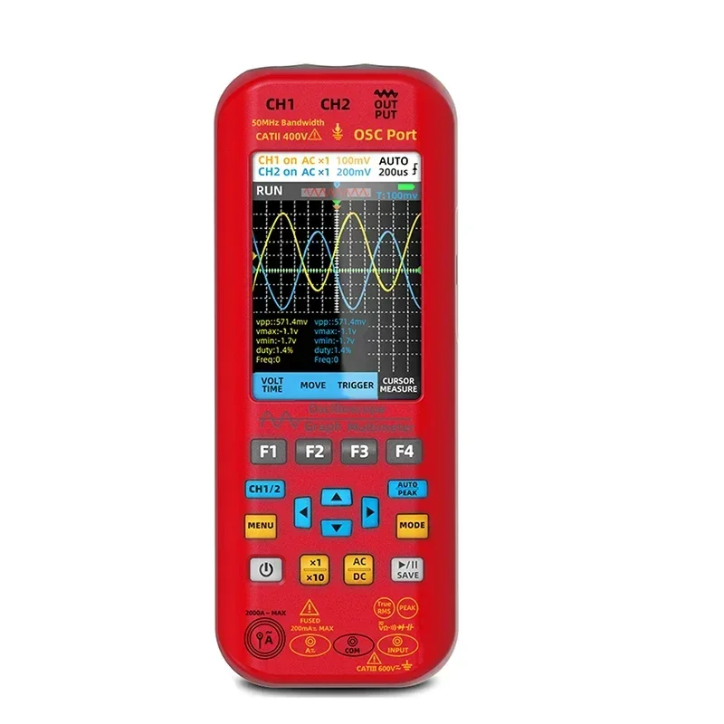 2025 مقياس متعدد رقمي السيارات المدى الفولتميتر الجهد الحالي مقياس التيار الكهربائي أوم متر أوم تستر راسم الذبذبات الرسم البياني المتعدد