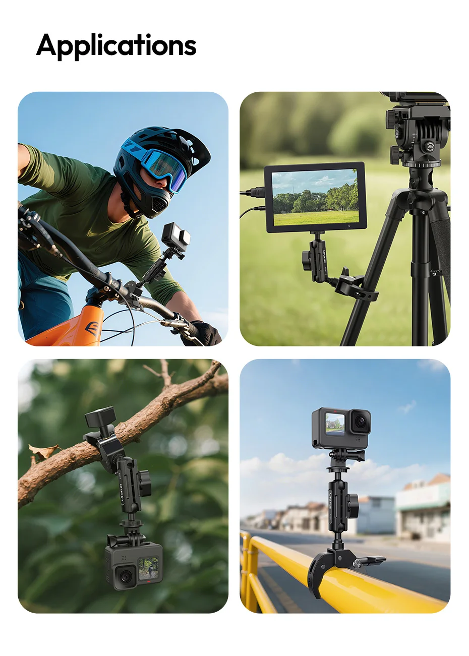 Ulanzi R105 Fahrradschienenmontageklemme 360° ° Verstellbarer Knopf mit 1/4-Zoll-Halterung für Insta360 Action-Kamera-Monitor-Fotografielicht – Detail 10
