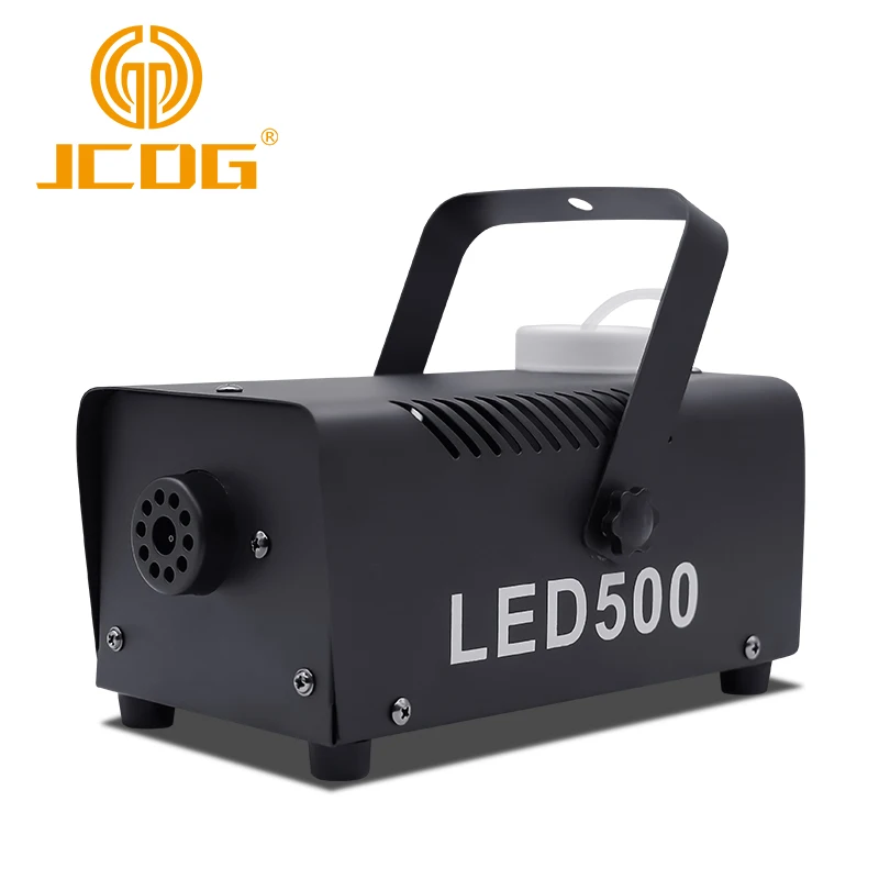 JCDG Mini 500W LED Mist Smoke Effect Machine Disco DJ Party Christmas Stage Projector with Wire/Remote Control Home Floor Fogger