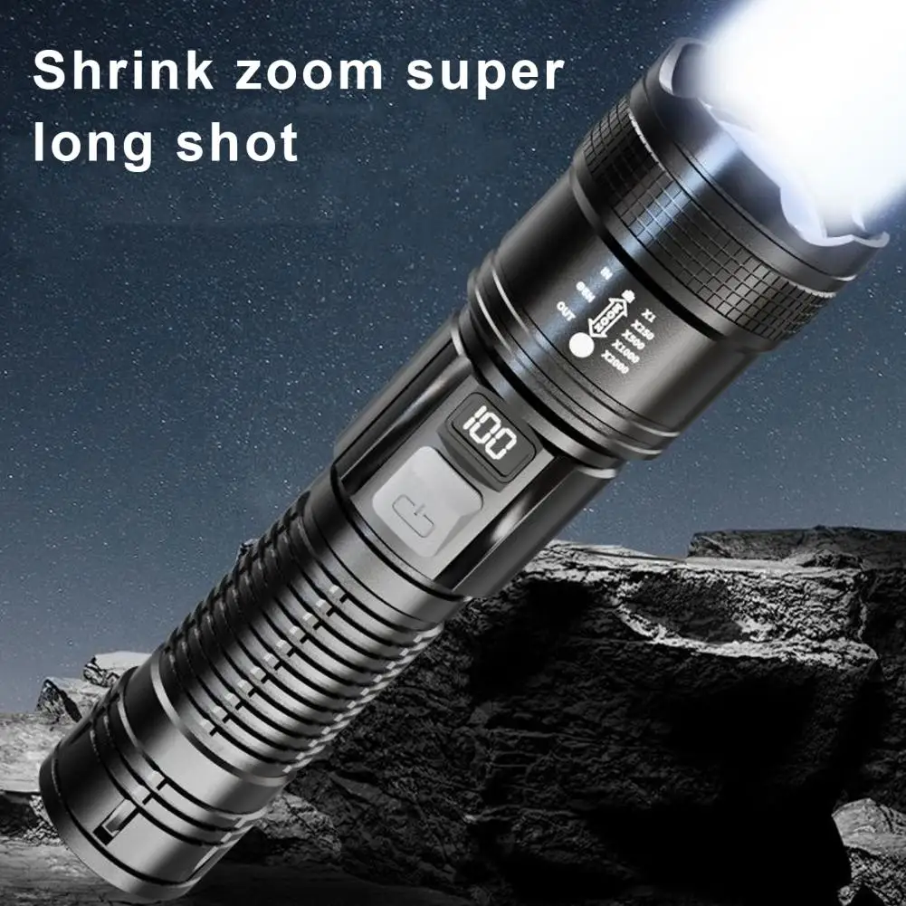 Telescopic Zoom Flashlight Focus Beam Super Bright High Lumens Low Beam Flashlight Pocket Torchlight Outdoor Camping Flashlight