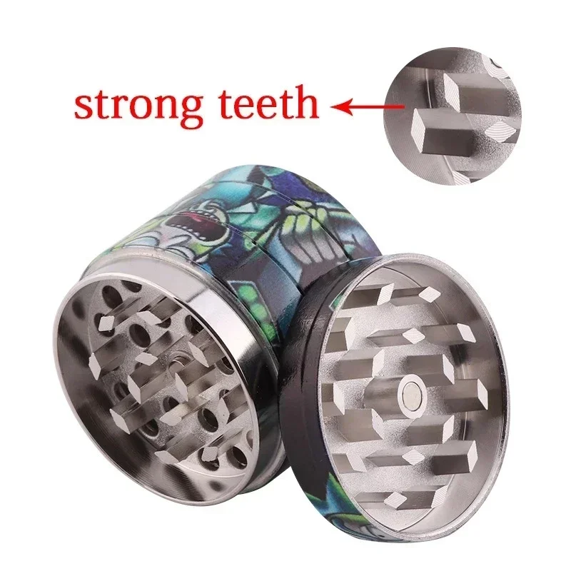 Colourful Tobacco Pipes & Accessories, 4 Layers Zinc Alloy Herb Grinders with