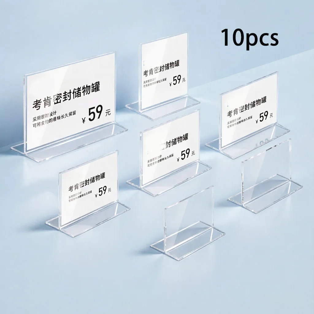 10pcs Acrylic Price Tag Label Holder Custom Transparent Display Stand for Supermarket Store Shelf Signage Sign Price Display