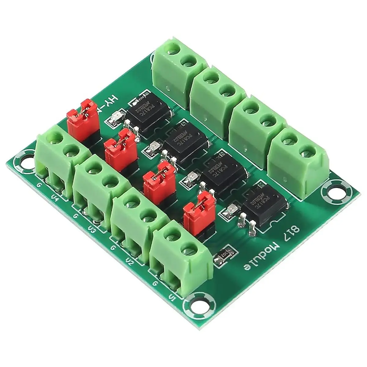 4Pcs PC817 4-Channel Optocoupler Isolation Module, 3.6-30V Photoelectric Isolation Voltage Converter Adapter Board