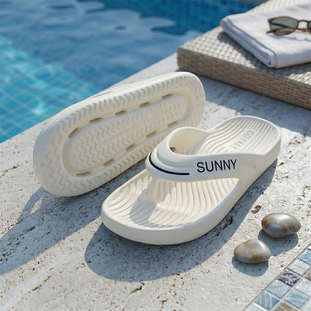 

Летние женские тапочки из материала EVA с геометрическим линейным дизайном, противоскользящие, мягкие и удобные домашние туфли.