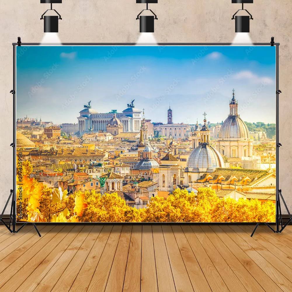 NITREE Art Cloth Background European Landscape Famous Scenic Spots Street  Night Scene Photography Background Props  OZ-05