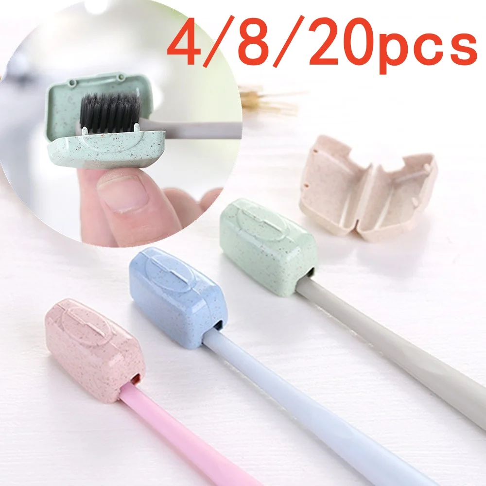 4/8/20pcs Toothbrush Head Cover Caps Portable Tooth Brush Holder Protector Case for Travel Outdoor Camping Bathroom Organizer