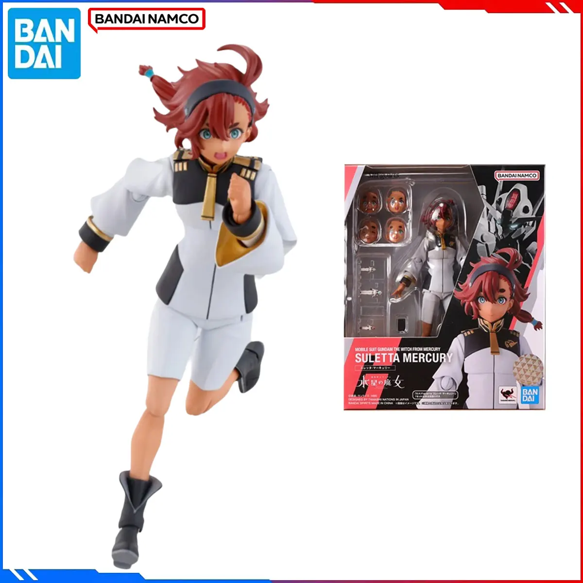 

Genuine Bandai Original Gundam Mercury Witch Figure Model Kits SHF 1/12 Anime Figures Suletta Mercury Action Model Toy Gift for
