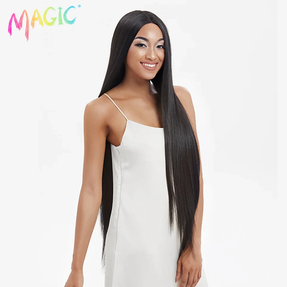 Magic Synthetic Lace Front Wigs For Women Lace Front Wig Straight Hair Lace Wigs 38 Inch Ombre Blonde Lace Wig Cosplay Wigs