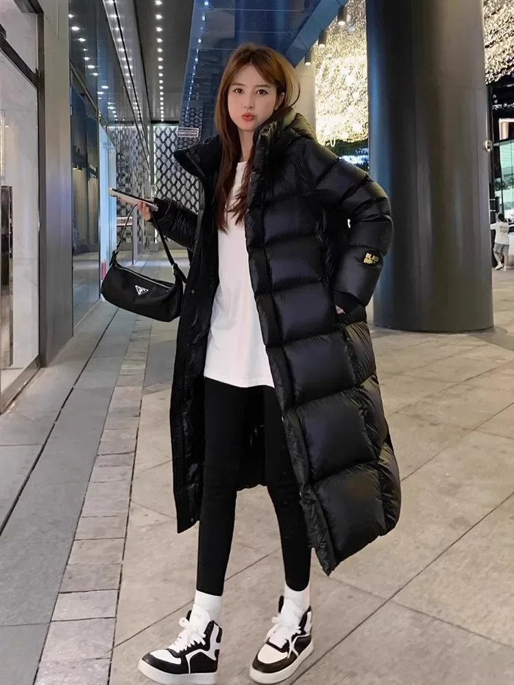 Medium-long Style Parkas Women Hooded Winter Thickening Warm Solid Simple All-match Temperament Casual Streetwear Ulzzang Chic