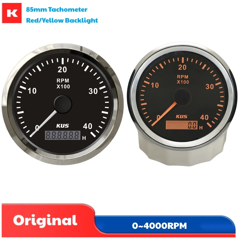 

KUS Автомобильная лодка 0-4000 об/мин Тахометры Соотношение скорости 0,5-250 Счетчики Rev 85 мм с импульсным сигналом и счетчиком красной/желтой подсветки