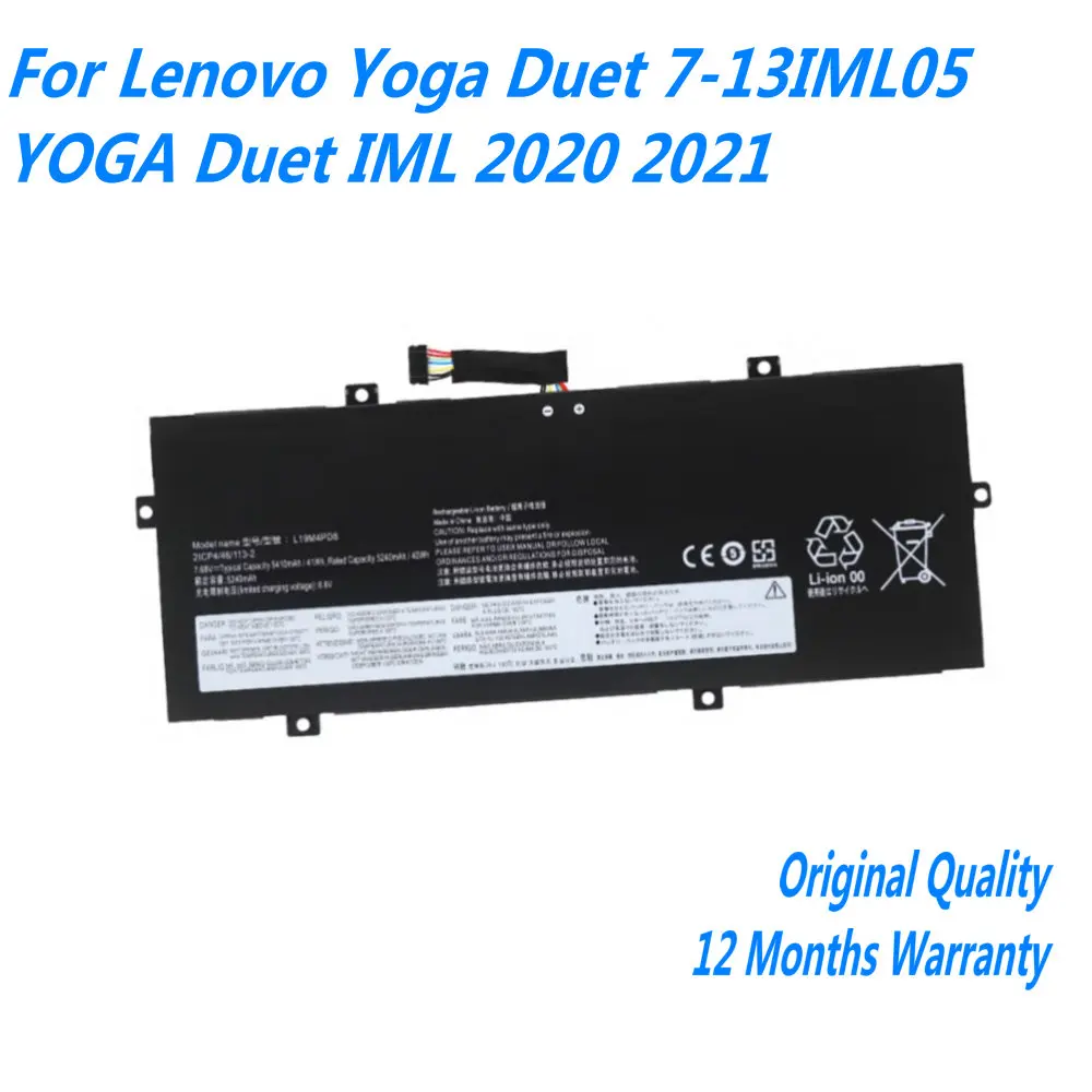 

New L19M4PD8 L19C4PD8 Laptop Battery For Lenovo Yoga Duet 7-13IML05 / YOGA Duet IML 2020 2021 5B10X87839 SB10X87838 5B10X87836