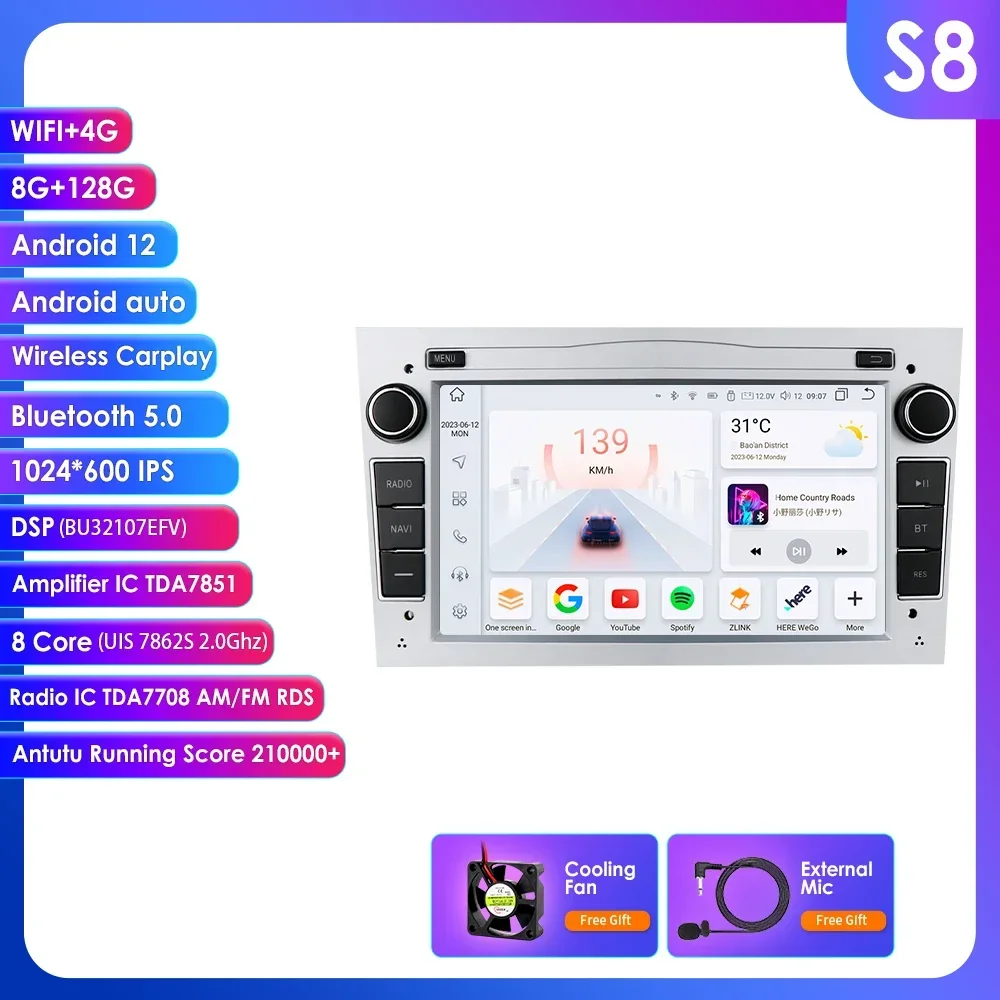 Autoradio Carplay Android 2din Auto Gps Voor Opel Astra H J 2004 Vectra Vauxhall Antara Zafira Corsa C D Vivaro Meriva Veda Audio