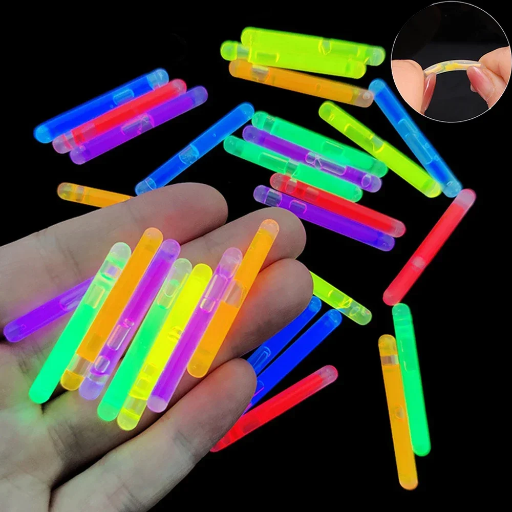 Mini Glow Sticks Fluorescent Light Mix Multicolor Bright Glow Sticks Concert Party Camping Fishing Luminous Decoration