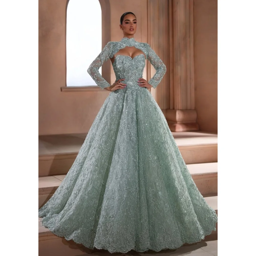 Light Green Bow-Strap Evening Gown – High-Slit Mermaid Prom Dress and Wedding Banquet Gown (Luxury Custom Design)