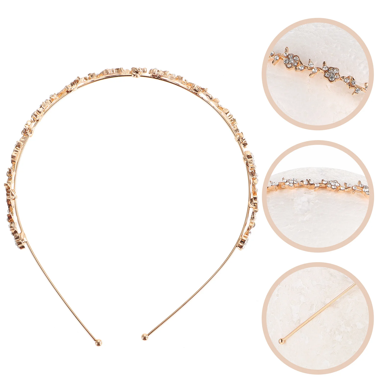 Diadema de flores para novia, corona elegante de aleación de diamantes de imitación, Tiara de boda hecha a mano, decoración para el cabello para banquete, graduación, accesorios de cumpleaños