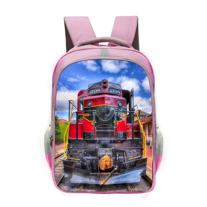 Steam Locomotive / Train Print Backpack Children School Bags For Teenage Train Car Daypack Student Laptop backpacks Book Bag