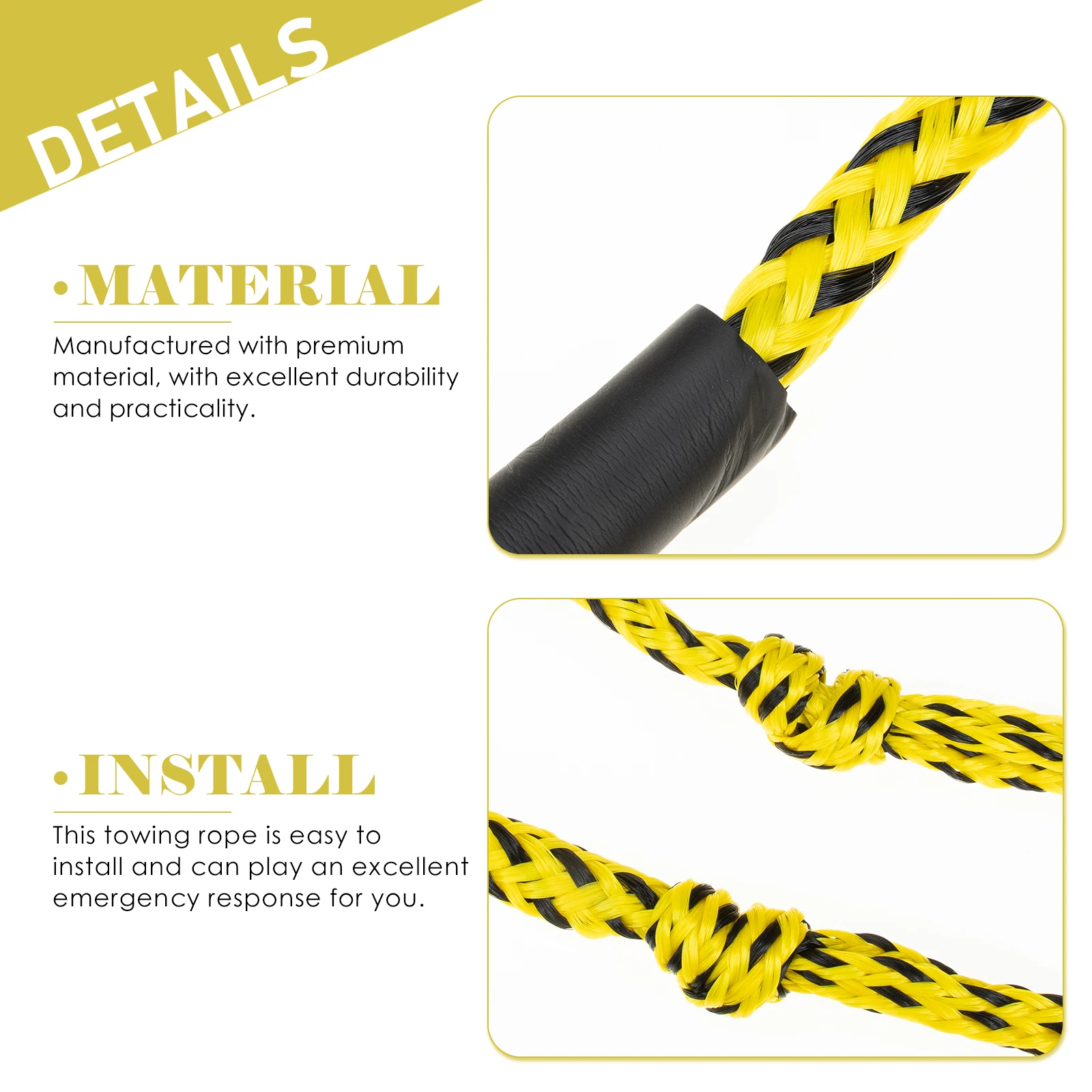 

1pc Towing Rope for Boat Kayak Pulling Rope Kayak Trucks RVs Durable Polyethylene Material Water Sports Accessories
